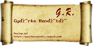 Györke Renátó névjegykártya